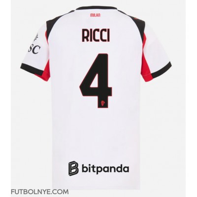 Camiseta AC Milan Samuele Ricci #4 Visitante Equipación para mujer 2025-26 manga corta Camiseta AC Milan Samuele Ricci #4 Visitante Equipación para mujer 2025-26 manga corta